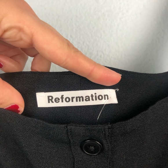 Reformation Della black button front jumpsuit - Picture 4 of 8